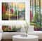 Designart - House in the forest - Landscapes Painting Print on Wrapped Canvas set